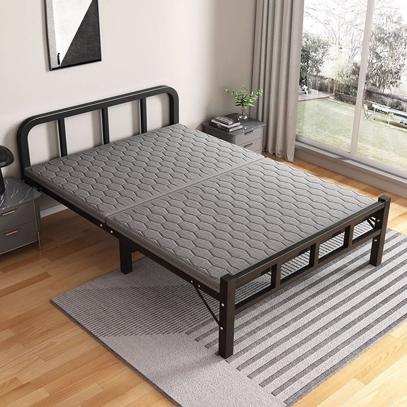 折叠床单人1米2家用简易午睡午休小床成人结实耐用加固铁床架陪护