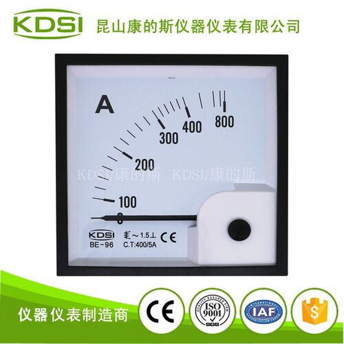 康的斯供应 指针式电流表BE-96 AC400/5A 接互感器使用 安全简便