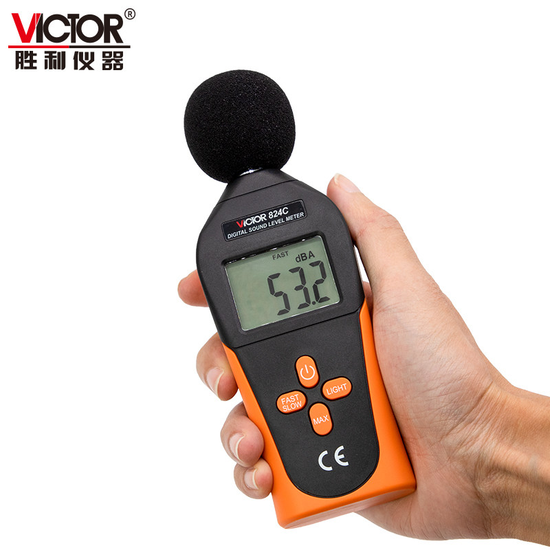 胜利 噪音计VC824/824C数字分贝计声级计分贝仪音量计测声音仪