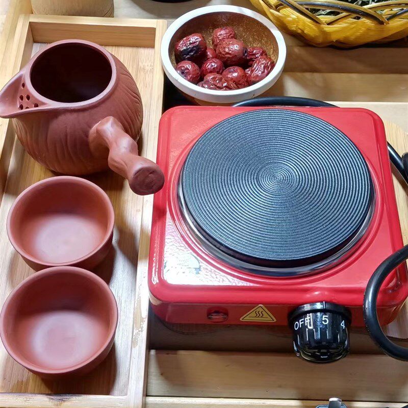 围炉煮茶甘肃罐罐l茶煮茶器发热盘电炉可调温配树桩弯把煮茶罐整