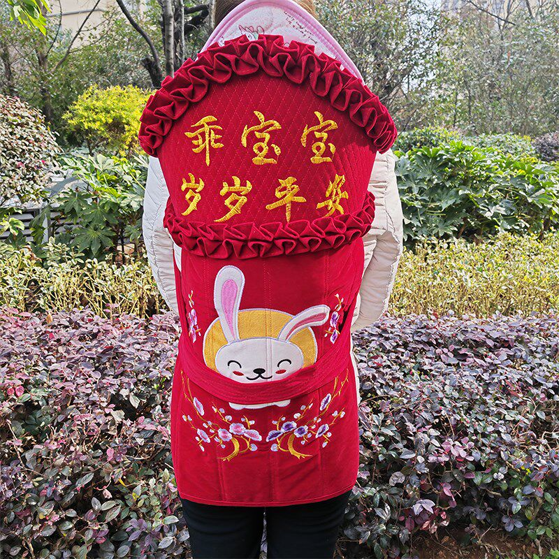 云南贵州婴儿背带老式传统绑带0-3岁宝宝广东背巾外W出简易后背式