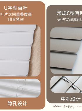 卷拉式遮光百叶窗帘l2023年新款办公室厨房浴室免打孔安装电动卷