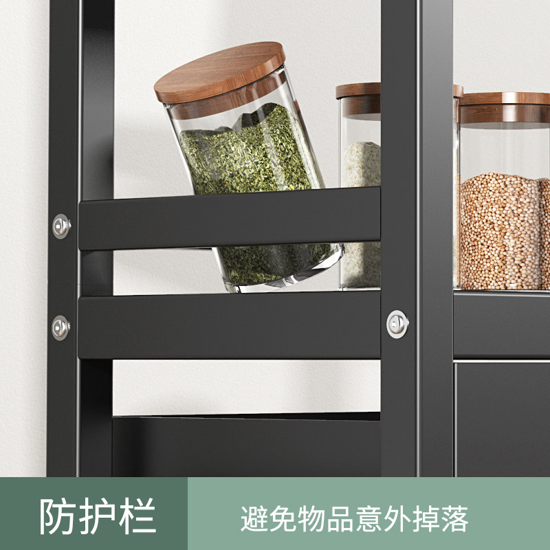 厨房收纳b置物架落地式多层微波炉架烤箱锅架不锈钢多功能架子136