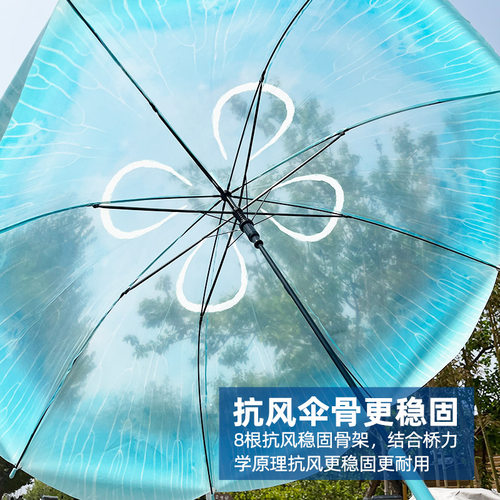 水母伞日系梦幻般海母浪t漫好看特别的伞直柄水月表演雨伞舞蹈道