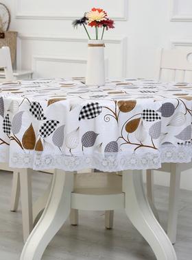 加大加厚圆桌布 餐桌布 防水防油桌布 PVWC免洗餐桌布