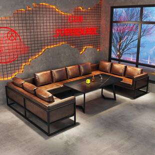 烤工438业风酒座馆吧卡沙发桌椅烧店西餐厅餐吧清酒吧成套餐桌椅