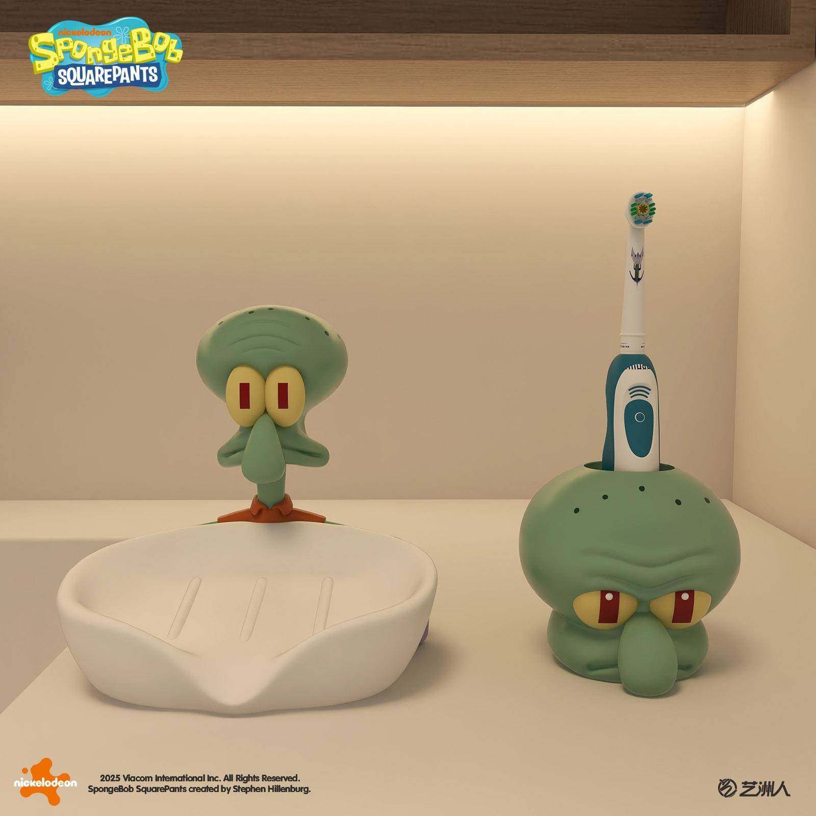 物比奇海绵宝宝便携式沥水舍肥皂盒卫生间轻奢风学堡生宿617香皂