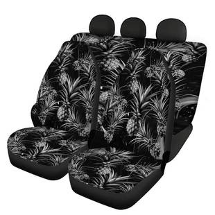 汽车坐套个座大菠性萝理石纹向日葵满424印汽车前后排椅座垫五件