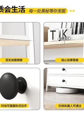 书架落地客厅梯边形靠板置物架白储物架卧JPI室床收纳架隔墙窄置