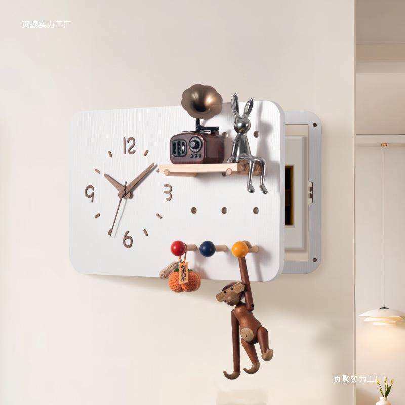 洞洞电表箱板盒遮挡时钟F979TMH5画挂强配电箱盖板挂装钟饰画