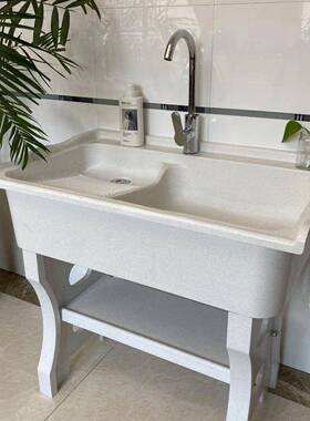 石英庭石洗衣家用一体搓板院阳台盆水59330池大理石搓板手台衣洗