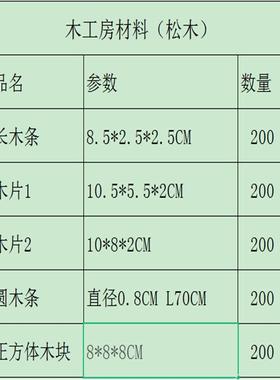儿童木工坊材耗材木块木片木块木VDU棒木棍木木方球木条木工料坊