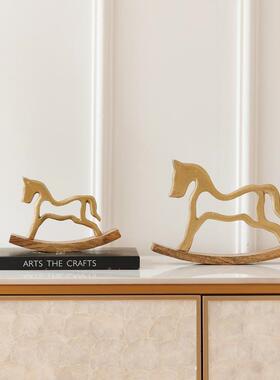 香槟色摇摆面小XHW马家居马客厅样板儿童房桌装饰摇摇间摆件电视