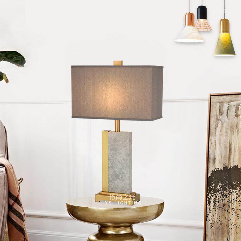 现代奢创TD821意精品设计师中式大理石轻新样板房客布厅卧室床头