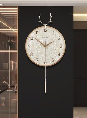 现代简约自动时电波钟轻奢风钟表挂钟2客厅20时5新款对BCF大气挂