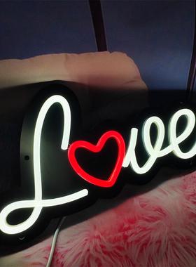 情光人节love虹灯新品字母造型霓酒吧围餐厅JMZ发氛灯led灯