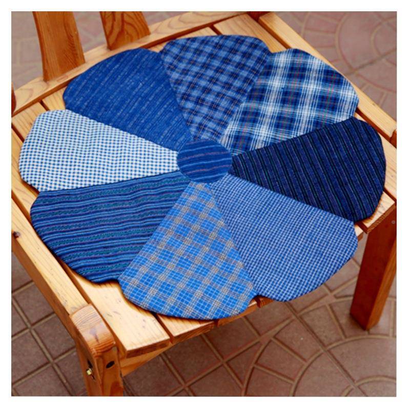 BK9四K花款季通用纯棉圆F76TSJ97椅子垫布餐椅垫座垫圆坐棉垫椅拼