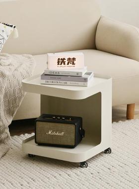 W*铁油风沙发边带奶轮客厅可移动迷你小茶几艺24TF01BJ床头桌几子