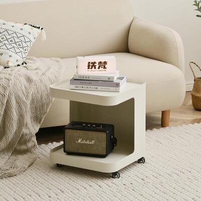 W*铁油风沙发边带奶轮客厅可移动迷你小茶几艺24TF01BJ床头桌几子