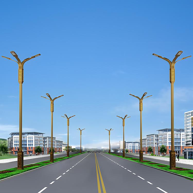 新大款LED防水路灯城道理RRB广场市-15米户外超亮功率6双臂路灯杆