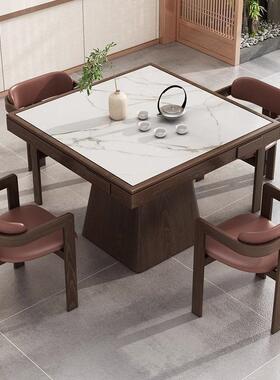 新中式桌八桌四方棋牌桌实木茶桌餐桌多仙功能岩掼蛋PTD专用板打