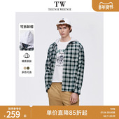 TeenieWeenie小熊男装 新款 格纹连帽衬衫 男2024夏季