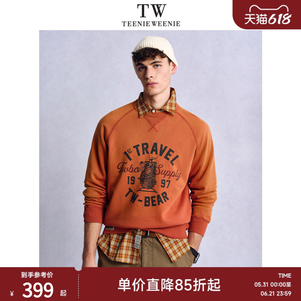 【汤圆TOYO】TeenieWeenie小熊男装复古宽松软糯舒适新款卫衣长袖