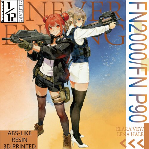 P90+FN2000系列 FIGMA武器兵人配件微缩1/12比例模型 不可发射