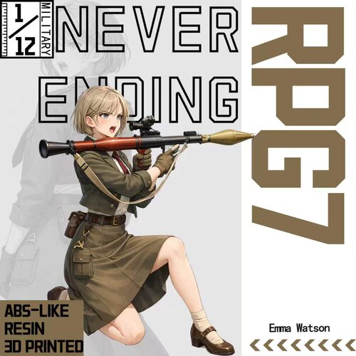 1/12 RPG7 反坦克榴弹发射器 FIGMA配件 适配6寸兵人 不可发射