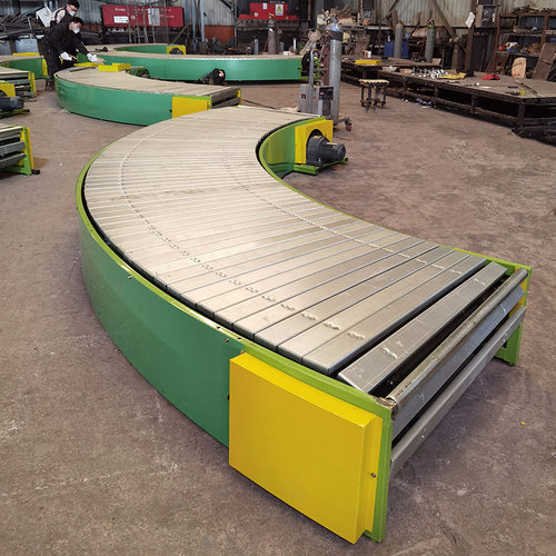 扣板转弯机 包胶链板输送机 链板排屑输送线工件吨包物流传送线