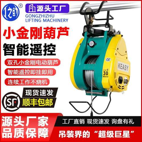 快速式提升机220v吊机悬挂式钢丝绳便携升降机双孔小金刚电动葫芦