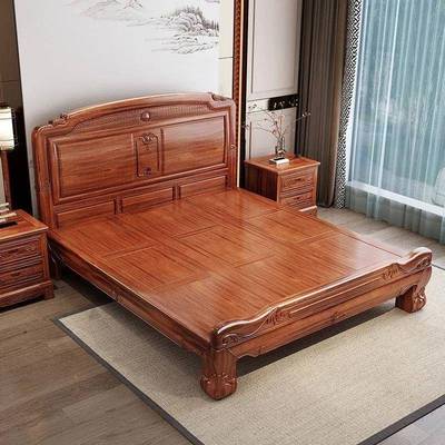 金花梨木实木用床家主卧16001米双8人床1卧米5菠萝格木豪华榫卯主