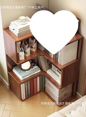 实木靠落墙儿转童架书JEY地置物架多层家用卧室拐角角书柜