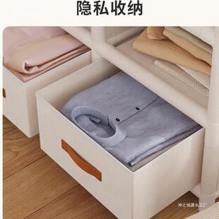 衣柜家用卧房室橱经济型简易架柜子防尘收纳置物子日式收纳出租衣