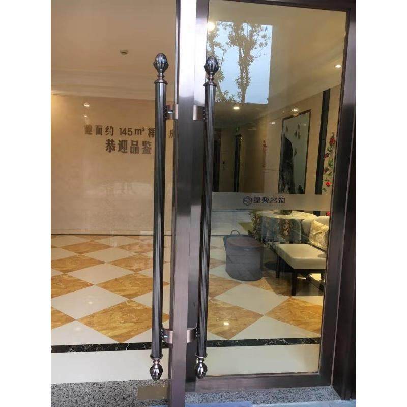玻璃门把手豪华酒KTV店锈不钢木门铝合大拉手欧式仿古红古VBN金铜