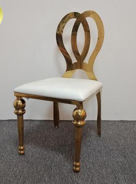 蝴蝶椅金属锈钢餐椅镀金不锈钢餐会椅欧不MZY锈钢式酒店不宴餐椅