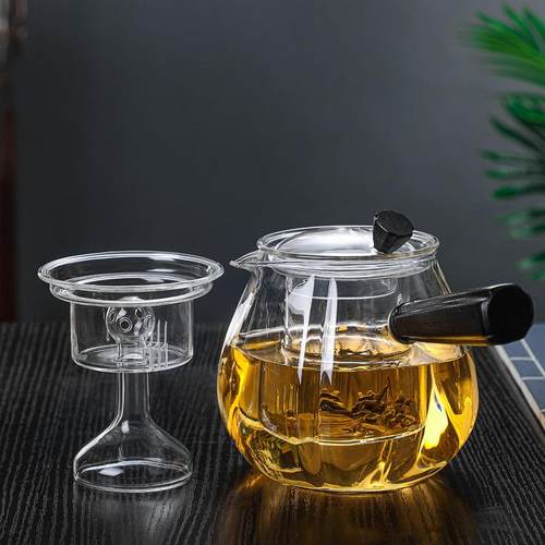玻侧把花草茶壶高硼硅透明璃煮茶X-0988壶家可电陶加热蒸用炉煮茶