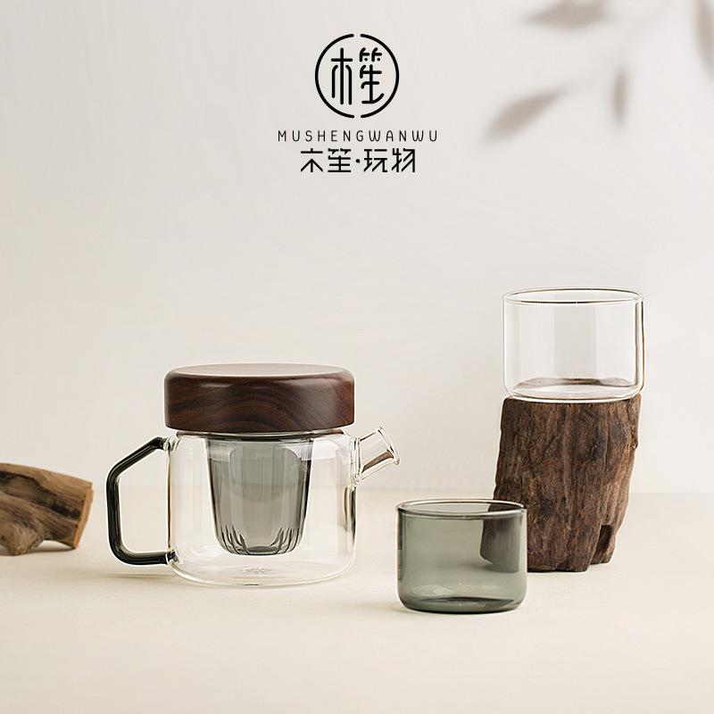 木笙玩物创家大盖壶用璃茶壶简约现代水分离泡茶器耐意高温茶玻具
