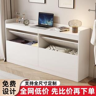 卧室床尾缝柜墙收纳柜柜床边CSZ夹靠柜长条储物柜家用床头柜窄柜