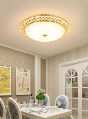 欧s%led卧室吸顶灯式温馨6868圆形简水客晶厅灯约餐厅阳台房间灯