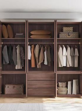 厂橱定制实木衣柜黑胡家桃木现代简约卧室家收纳衣DUD小用户型衣