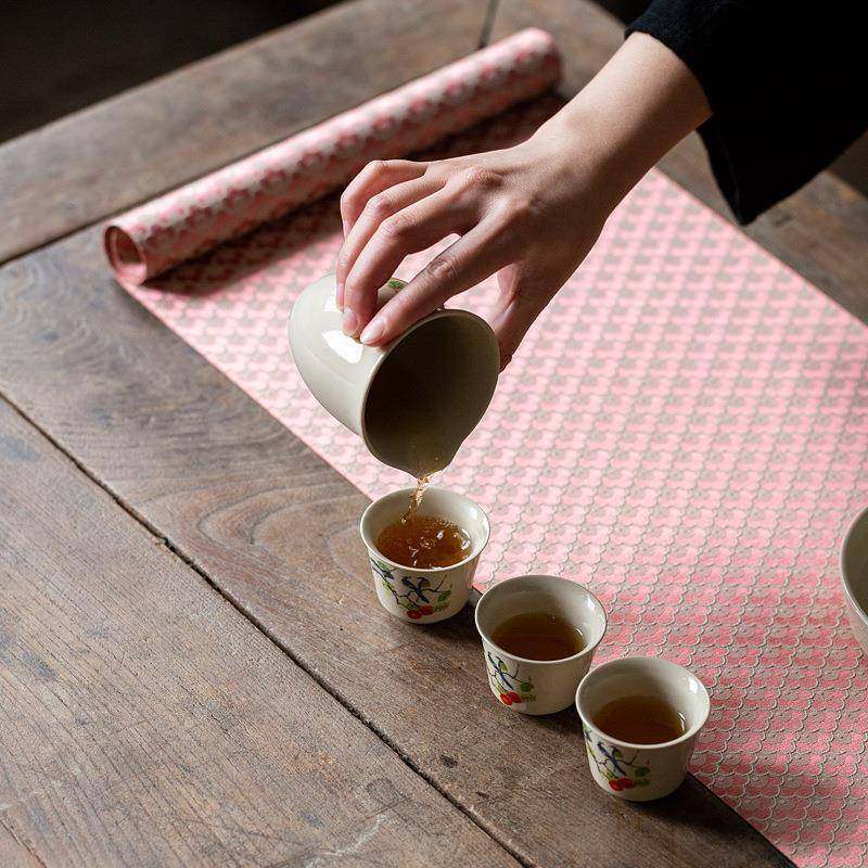 知怡陶茶织锦提花祥水云桌旗席锦缎制作立体面料防材织锦提花质双