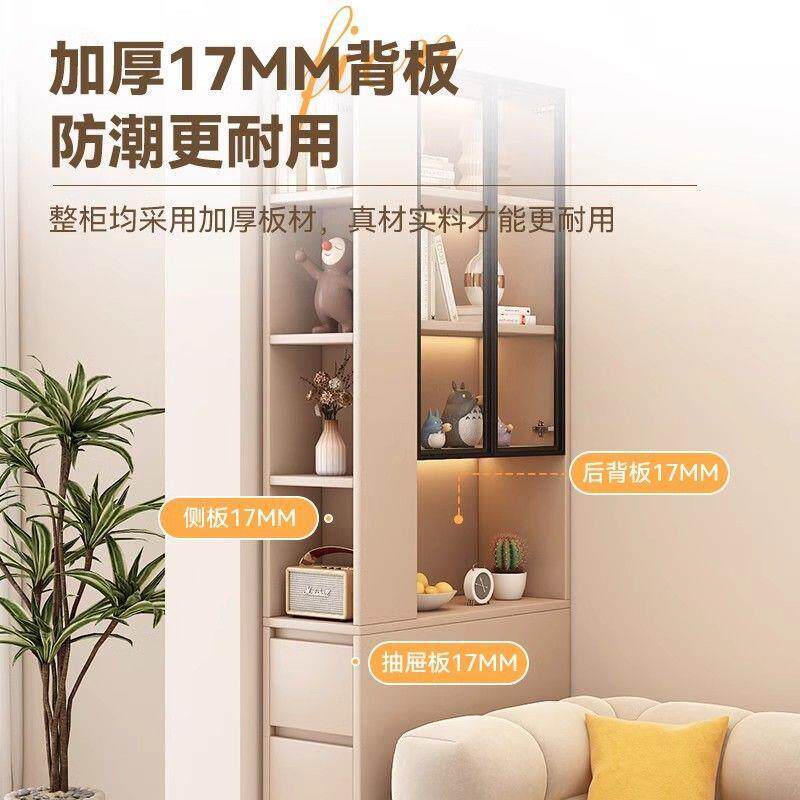 木沙发边柜客边厅转角窄柜书侧柜夹实缝置物柜XFQ家用卧室收纳储