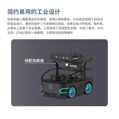V驱550四车毫米波雷达RG莓B相机开源SLAM建图导航树派RODJPS2小车