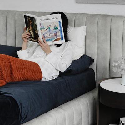 布艺床科软布意式轻奢设计师榻米现代59327简约卧室双榻人技钢琴