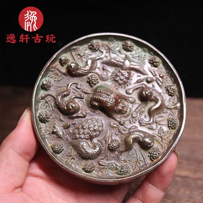 汉代青铜海兽葡萄镜复刻仿古铜镜