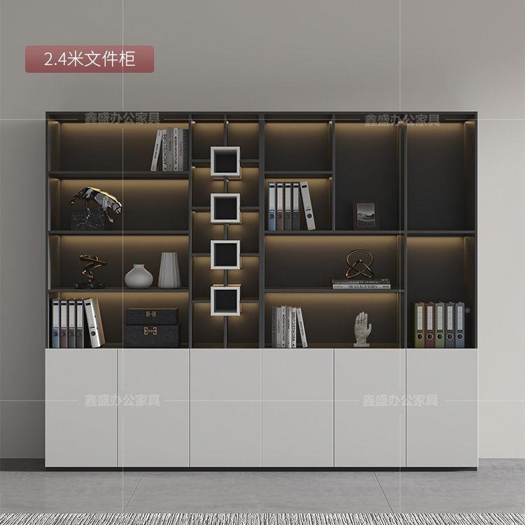 文办公室件咨询时尚储柜物柜现代简约办公桌背景柜子档展案柜示玻