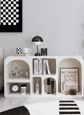 7拱K现代简展约示柜8-4058客厅洞大穴柜落地书柜置物收纳白色形柜