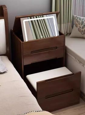 实木妆台小型卧24658室代简约小户型现迷台你翻盖化妆梳床头收纳
