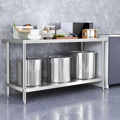 304不锈NEK作钢工作台厨房酒店切菜店桌饭操作台商用台打荷打包操